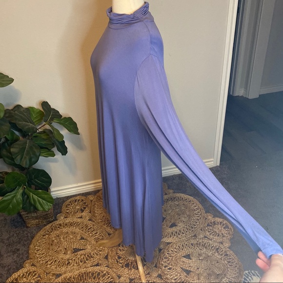 Plus Size Soft Surroundings Blue Mock Neck Tunic Dress - Picture 4 of 8